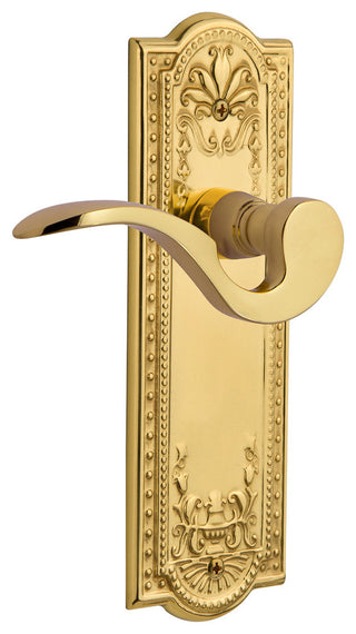 Meadows Plate With Manor Lever, Unlacquered Brass, Left-Handed