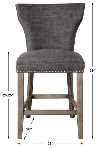 Uttermost Arnaud Charcoal Counter Stool