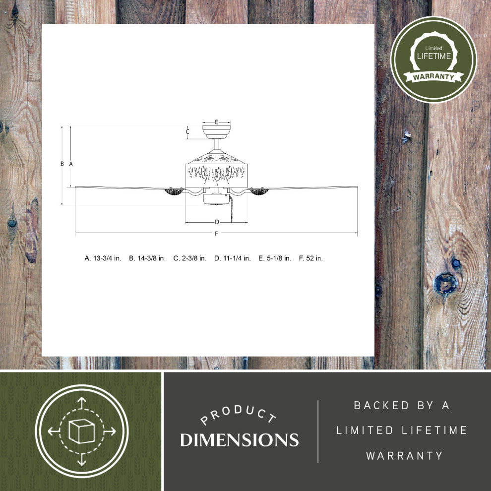 Log Cabin 52" Ceiling Fan Weathered Patina