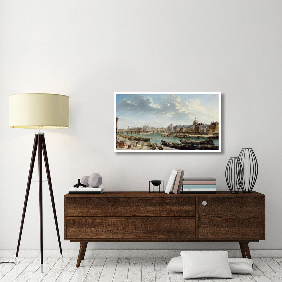"A View of Paris with the Ile de la Cite" Paper Art, 46"x26"