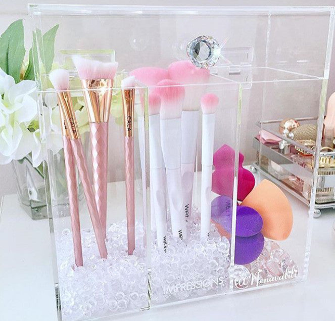 Diamond Collection Acrylic Makeup Brush Holder