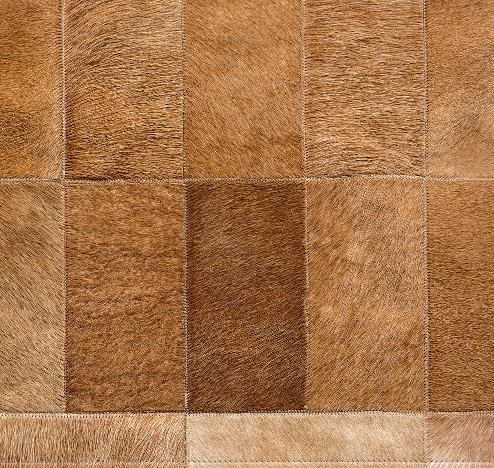 Cowhide Patchwork Rug, Daedalus, Shiitake, 5'x8'