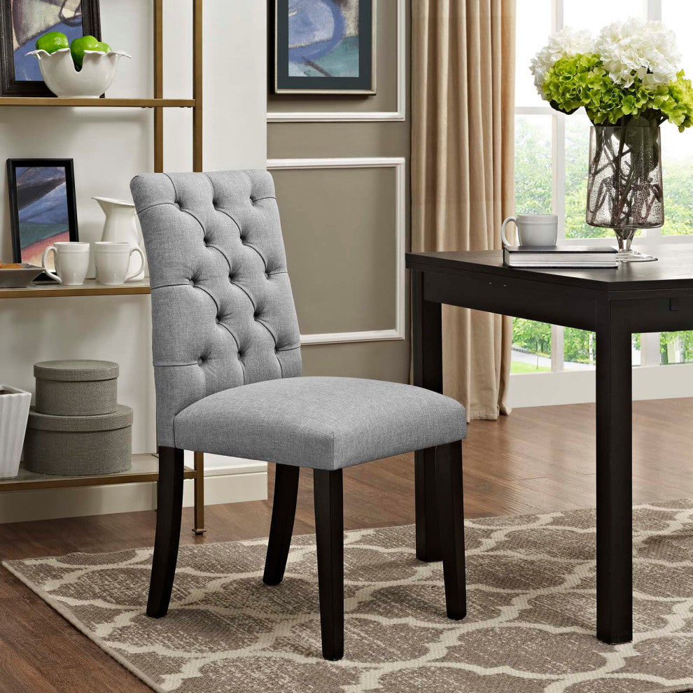 Duchess Fabric Dining Chair - Light Gray