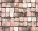 Faux Textured Wallpaper, Wood Mozaic, Brown Cream Pink, Sample