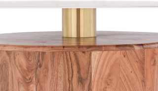 Stonewood Coffee Table, Marble Top, Acacia Wood Base