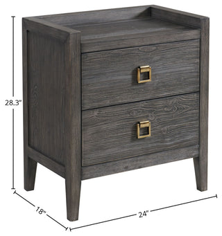 Portia 2-Drawer Nightstand With USB Port, Brushed Brindle