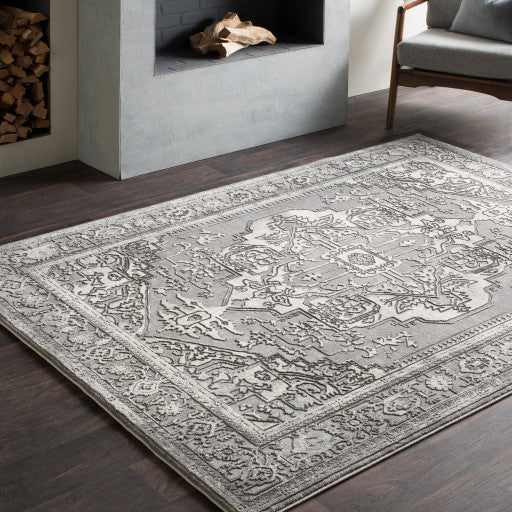 Surya Tibetan TBT-2303 7'10"x10'2" Rug, Taupe/Medium Gray/Ivory/Charcoal