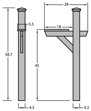 Hazleton Mailbox Post, Woodland Brown