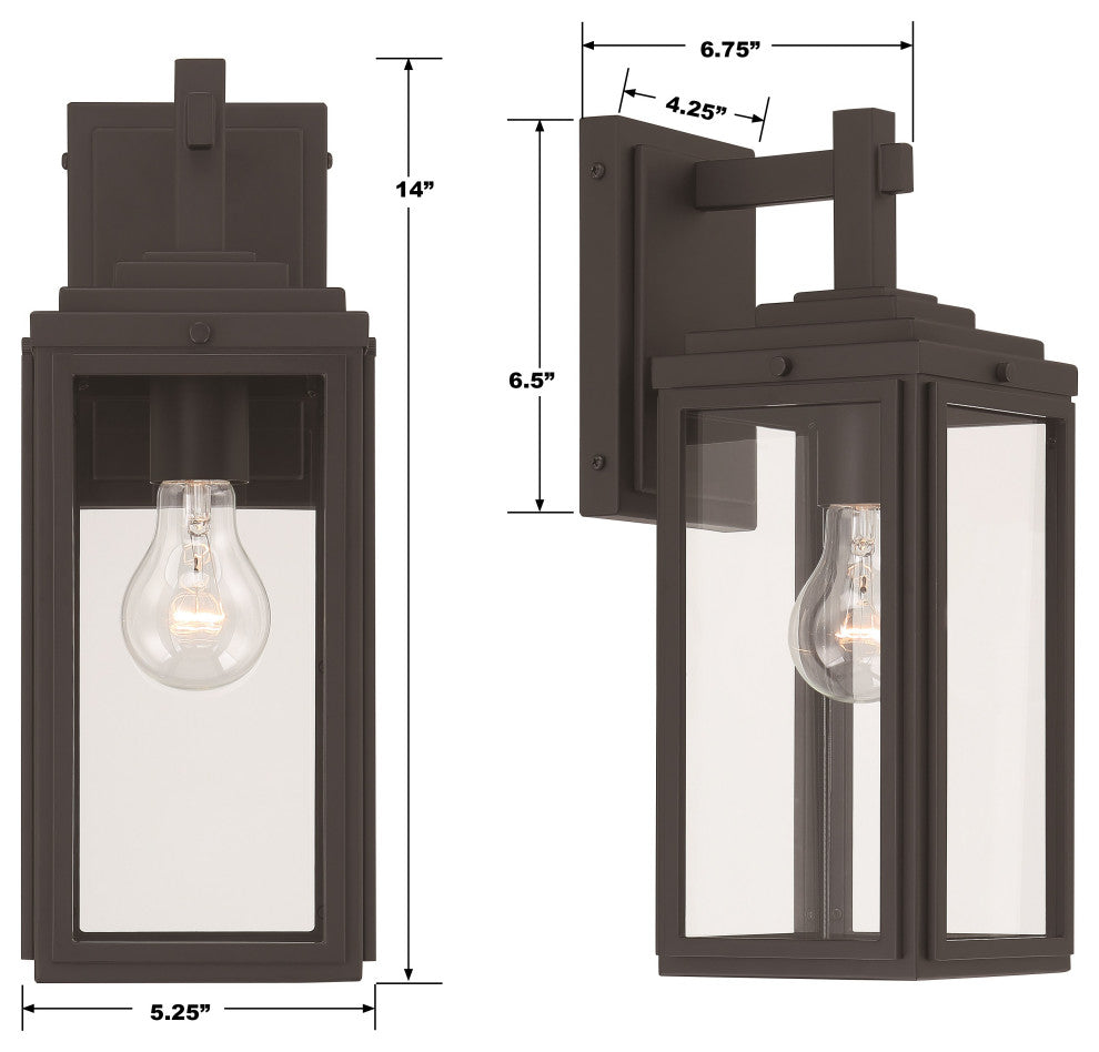 Byron 1-Light Matte Black Outdoor Wall Mount