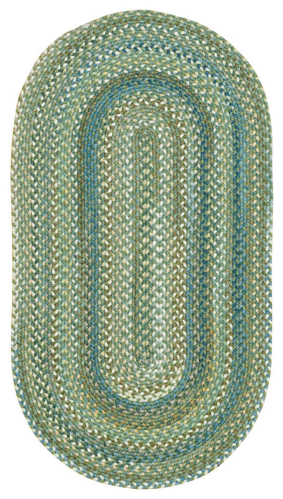 Capel Kill Devil Hill Dark Green 0210_280 Braided Rugs - 7' X 9' Oval