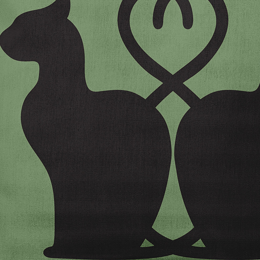 26" x 26" Conniving Cats Decorative Throw Pillow, Sage