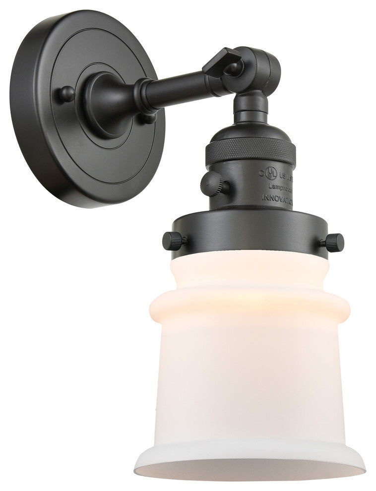 Small Canton 1-Light Sconce, Oil Rubbed Bronze, Matte White