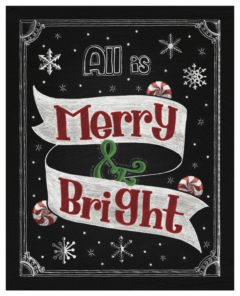 "Christmas Chalkboard II" Digital Paper Print by Elyse DeNeige, 30"x37"