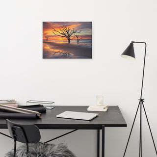 Sunrise & Trees At Edisto Island Coastal Landscape Photo Canvas Wall Art Print, 18" X 24"