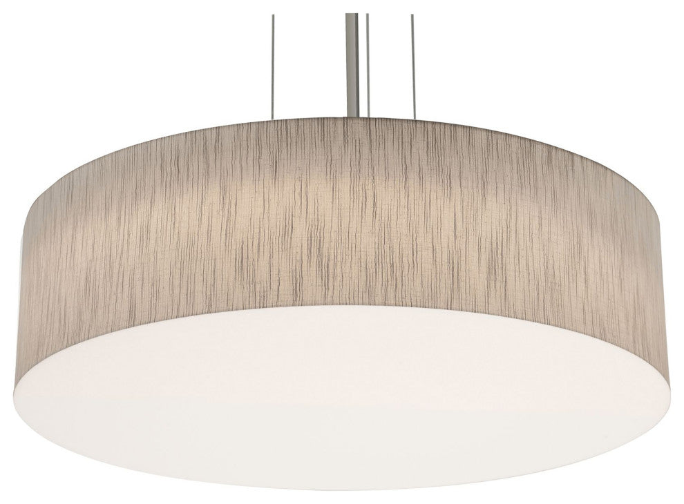 Anton 24" LED Pendant, Satin Nickel Finish, Jute Shade