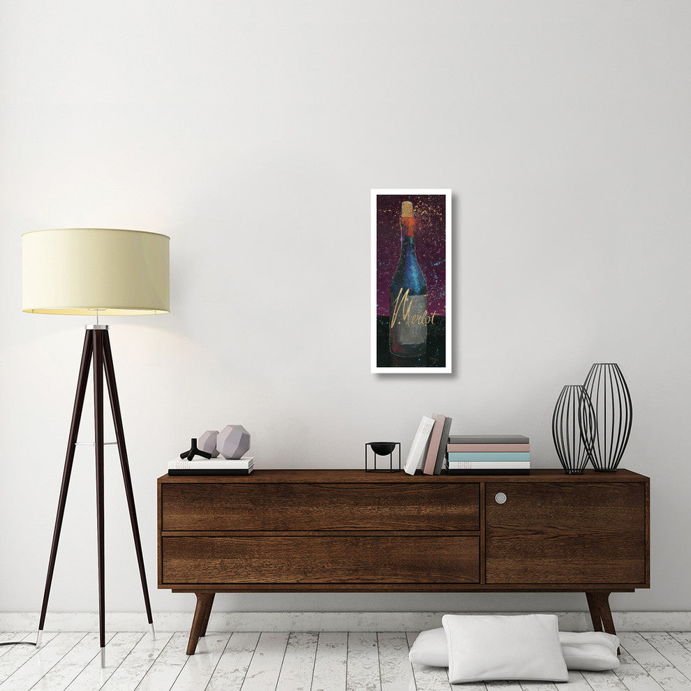 "Wine Splash Dark IV" Digital Paper Print by Wellington Studio, 14"x32"