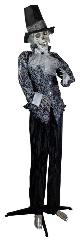 6'' Black and White Lighted and Animated Groom Halloween Decoration