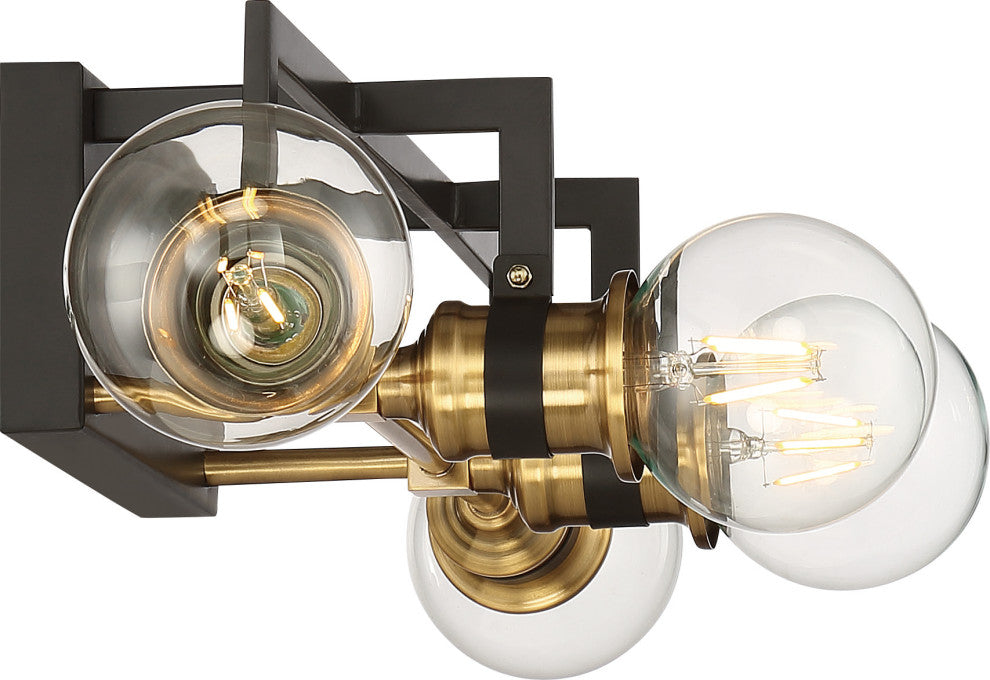 Intention - 4 Light Vanity - Warm Brass and Black Finish