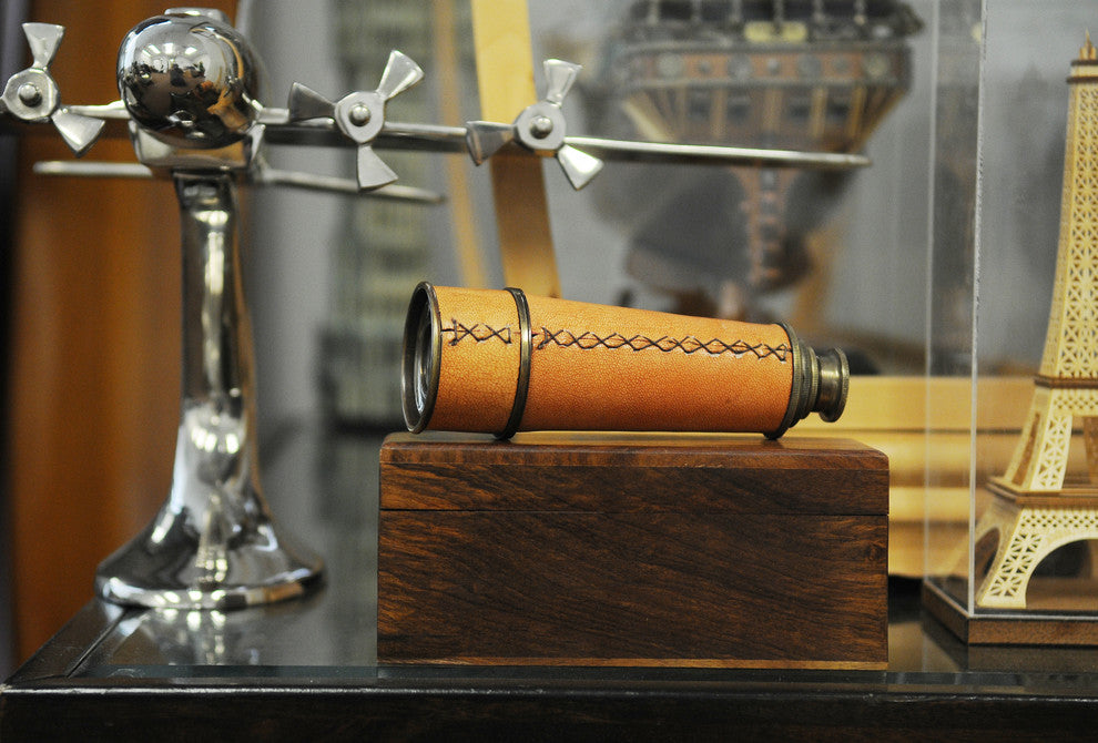 Handheld Telescope In Wood Box