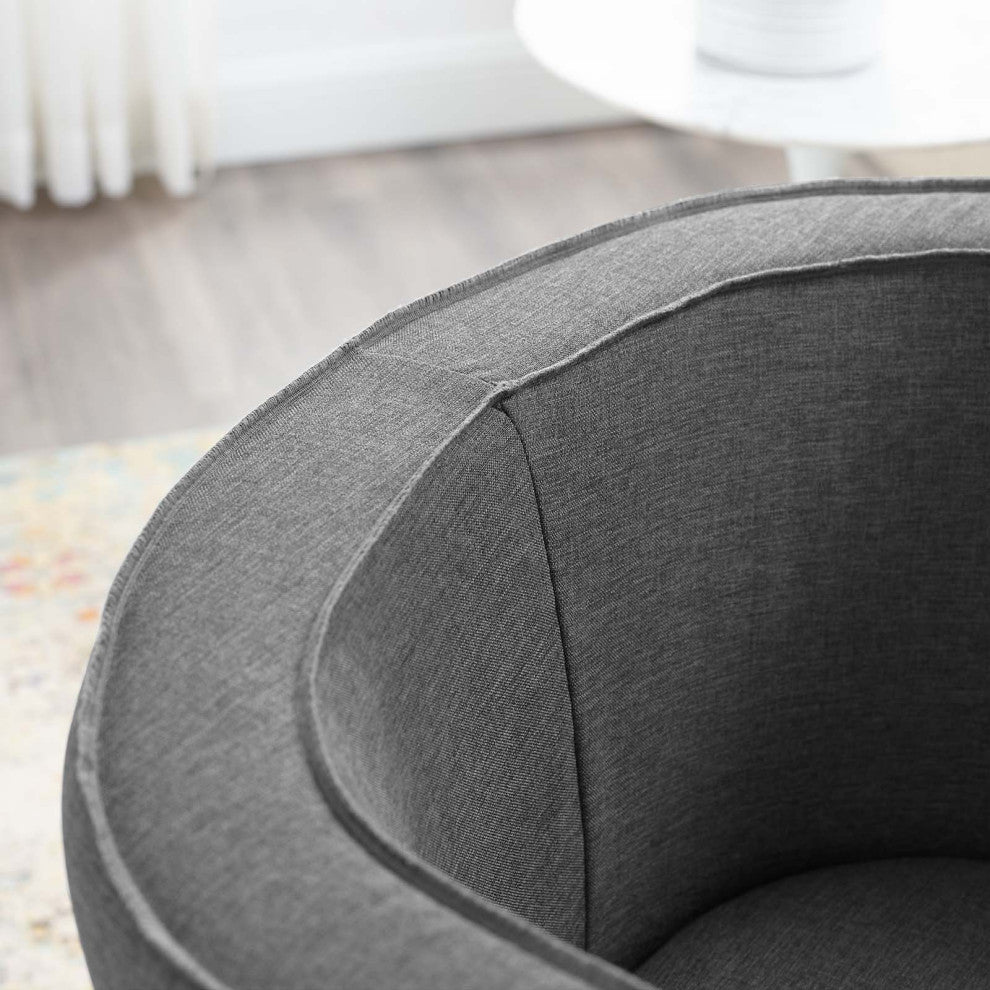 Accent Chair, Fabric, Wood, Gray, Modern, Living Lounge Hotel Hospitality