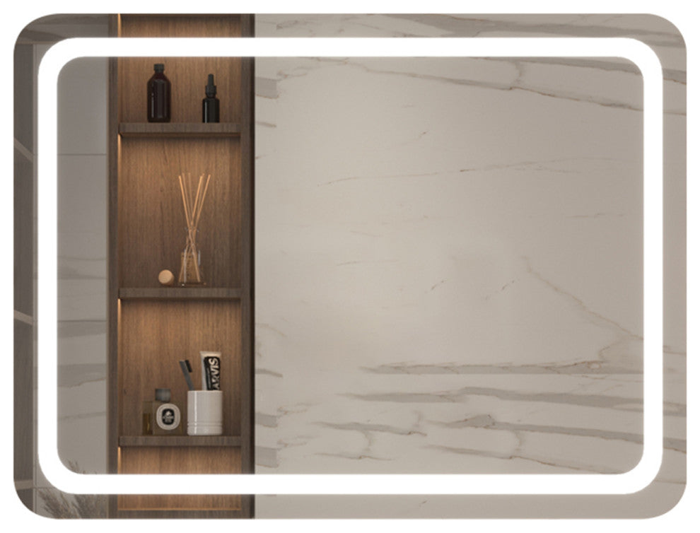Frameless Wall Mounted LED Single Bath Vanity Mirror, Natural, 36" X 28"