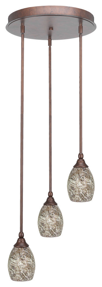 Empire 3-Light Cluster Pendalier, Bronze/Natural Fusion