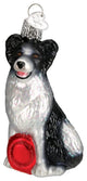 Old World Christmas Border Collie Christmas Blown Glass Ornament
