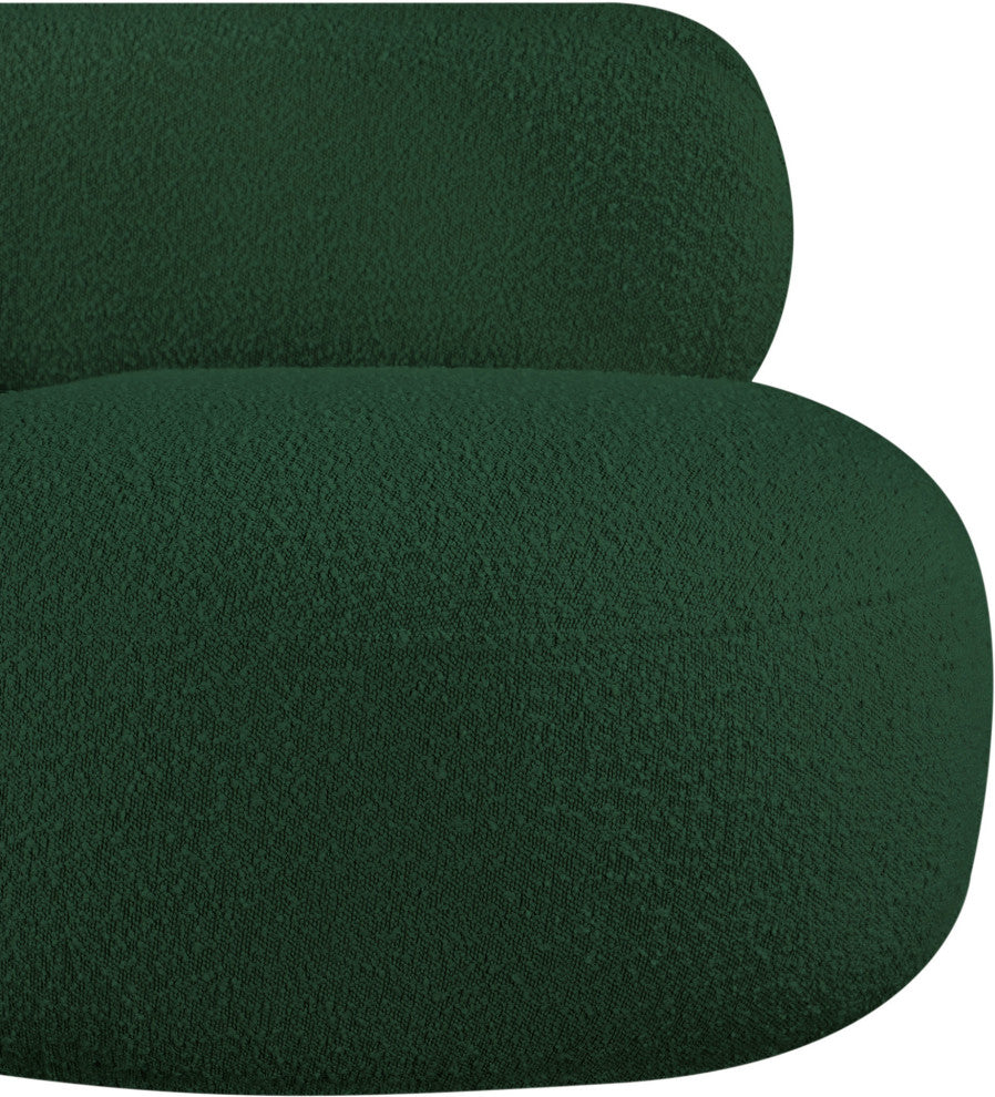 Venti Black Boucle Fabric Upholstered Set, Green, Chair