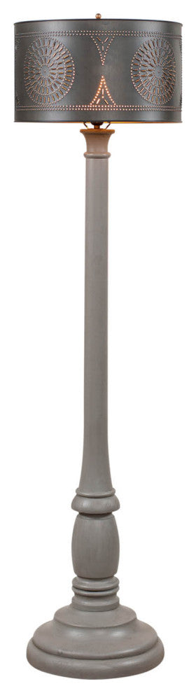 Irvins Country Tinware Brinton Floor Lamp in Earl Gray with Shade