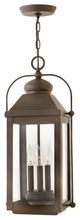 Hinkley Anchorage Large Hanging Lantern, Light Oiled Bronze