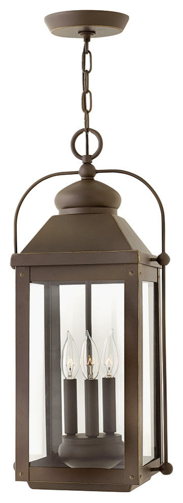Hinkley Anchorage Large Hanging Lantern, Light Oiled Bronze