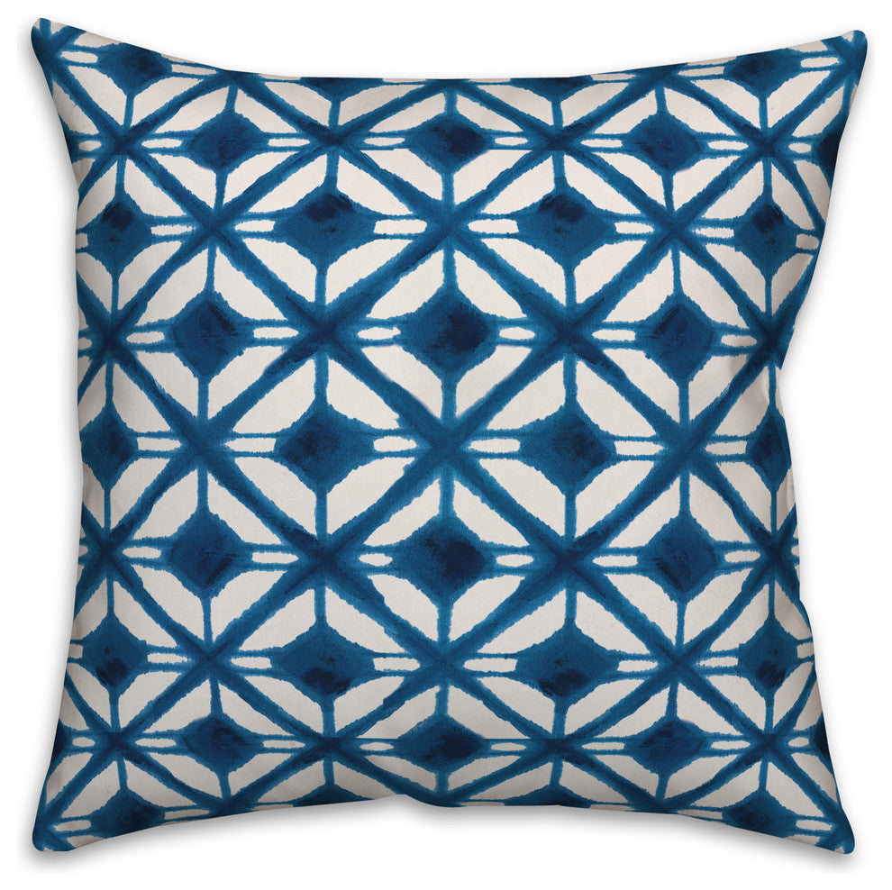 Blue Watercolor Diamond 20x20 Throw Pillow Cover