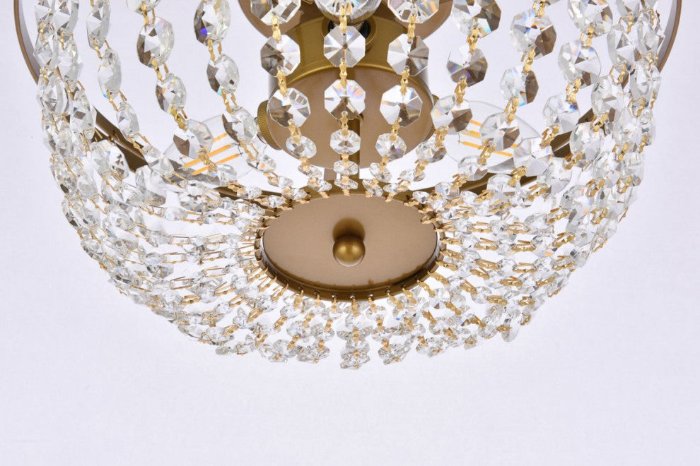 Cyrus 13" Flush Mount, Brass