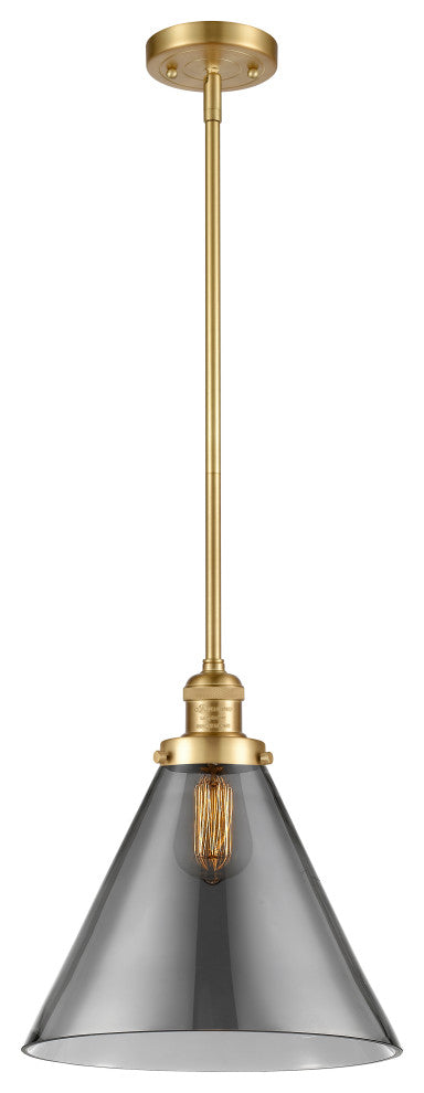 Cone Mini Pendant, Satin Gold, Plated Smoke