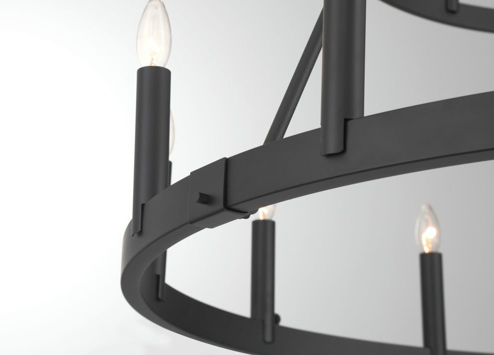 Minka Lavery 1717 Dutton 18 Light 43"W Taper Candle Style - Coal