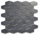 Nero Marquina Black Marble 1-1/4x3 Elongated Hexagon Mosaic Tile Honed, 1 sheet