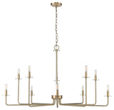 10 Light 48 in. Modern Gold Chandelier