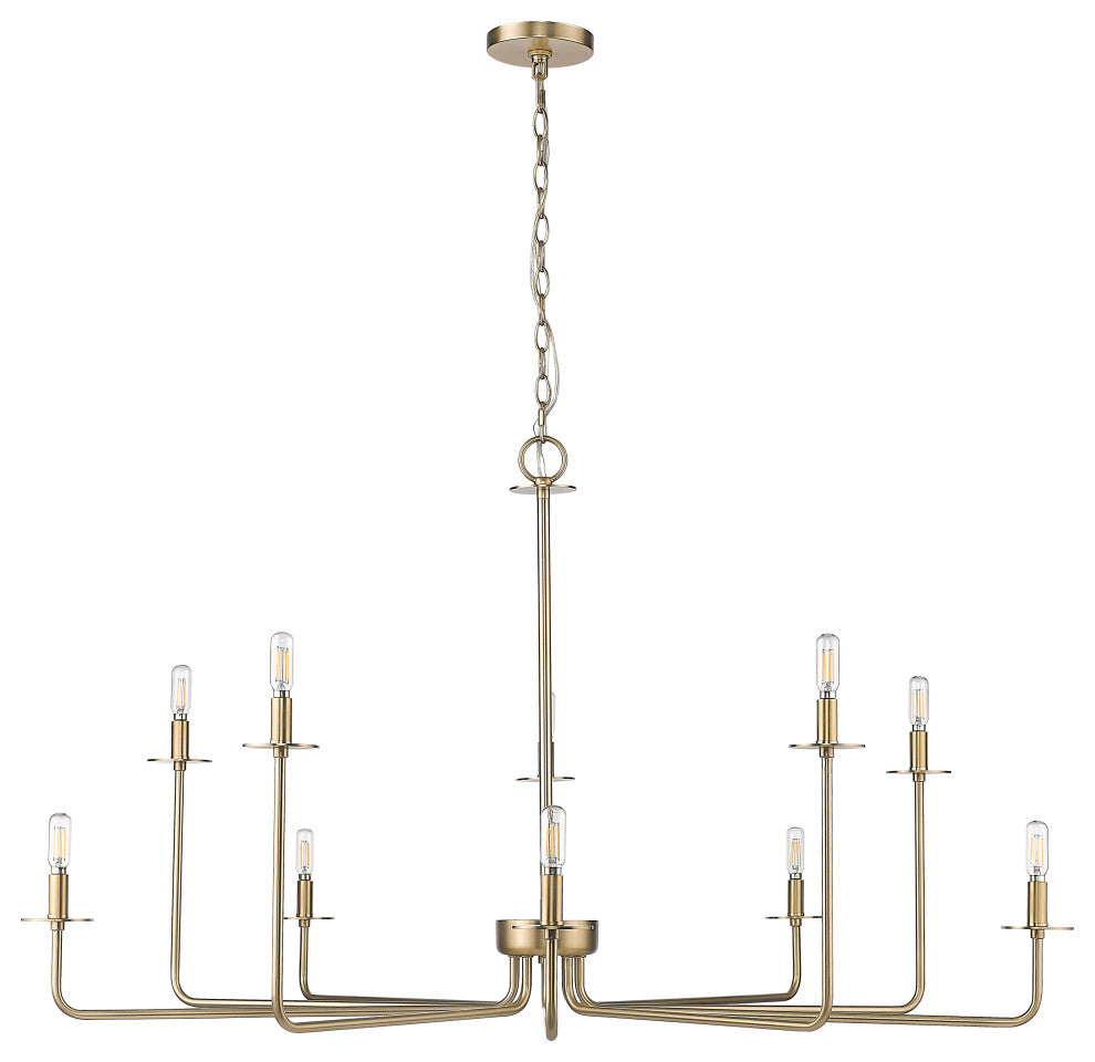 10 Light 48 in. Modern Gold Chandelier