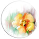 Beautiful Yellow Flower Drawing, Floral Round Metal Wall Art, 38"