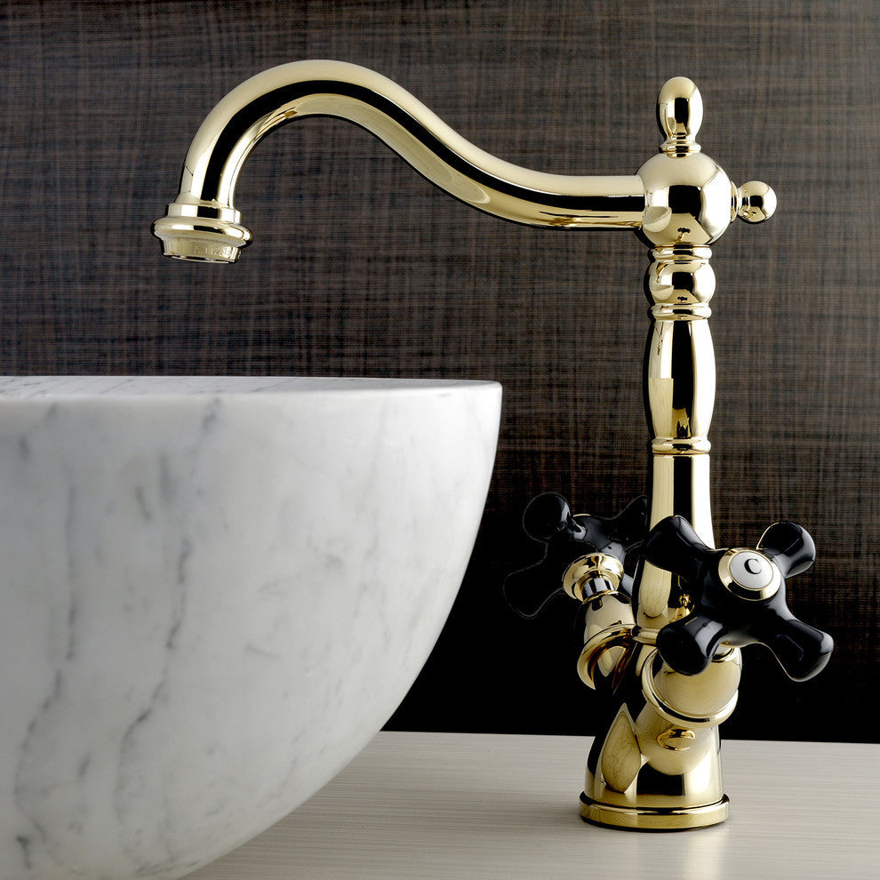 Kingston Brass 2-Handle Vessel Sink Faucet, Polished Brass