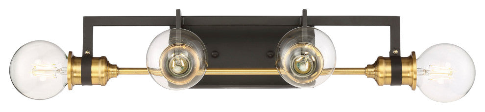 Intention - 4 Light Vanity - Warm Brass and Black Finish