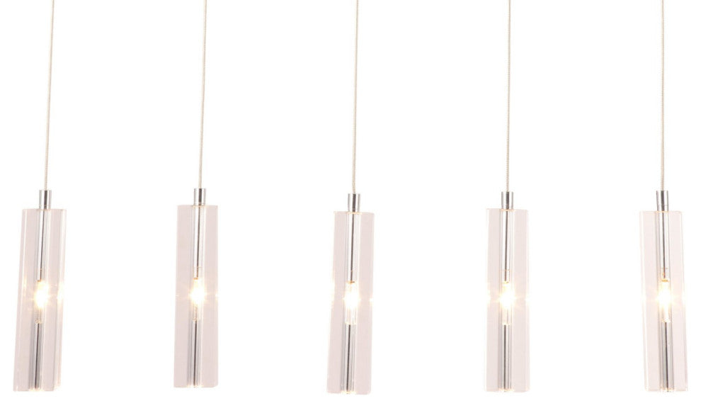 Pendant Ceiling Light Fixture, Steel Metal, Glass, Clear, Kitchen LoungeLobby