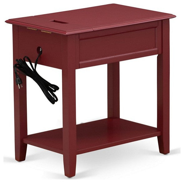 Night Stand, 1 Drawer, Stable, Sturdy Constructed Burgundy Finish