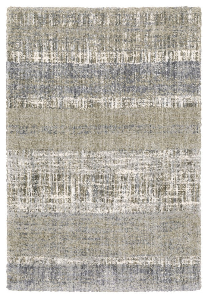 HomeRoots 5'x8' Grey and Ivory Abstract Lines Indoor Area Rug