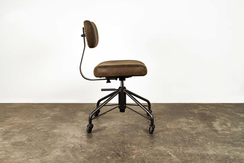 Rand Height Adjustable Office Chair in Umber Leather by Nuevo