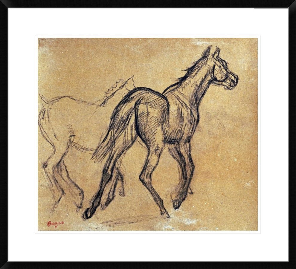 "Horses" Framed Digital Print by Edgar Degas, 30x27"
