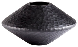 Round Lava Vase, Black
