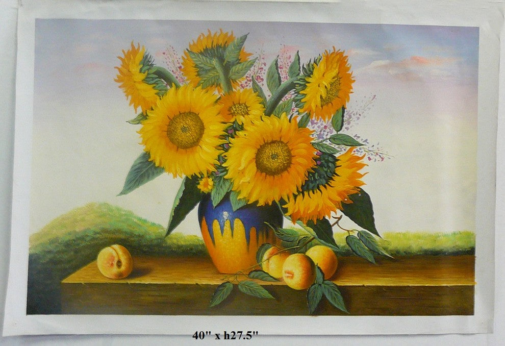 Oil Paint Canvas Art Portrait Sunflower Wall Decor