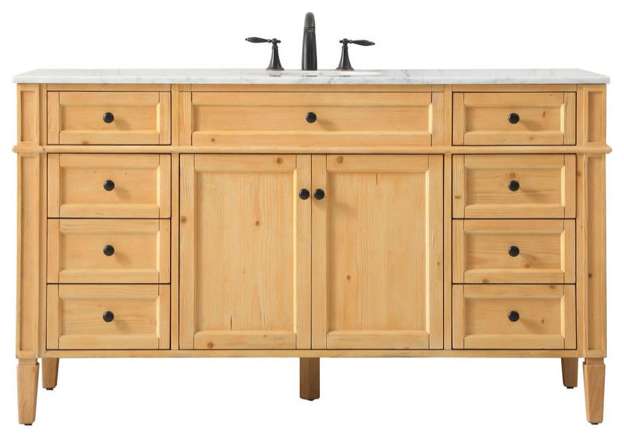 Elegant Lighting VF12560 Park Avenue 60" - Natural Wood