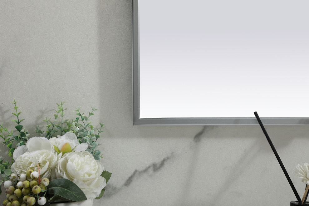Metal Frame Arch Mirror 39X24 Inch, Silver